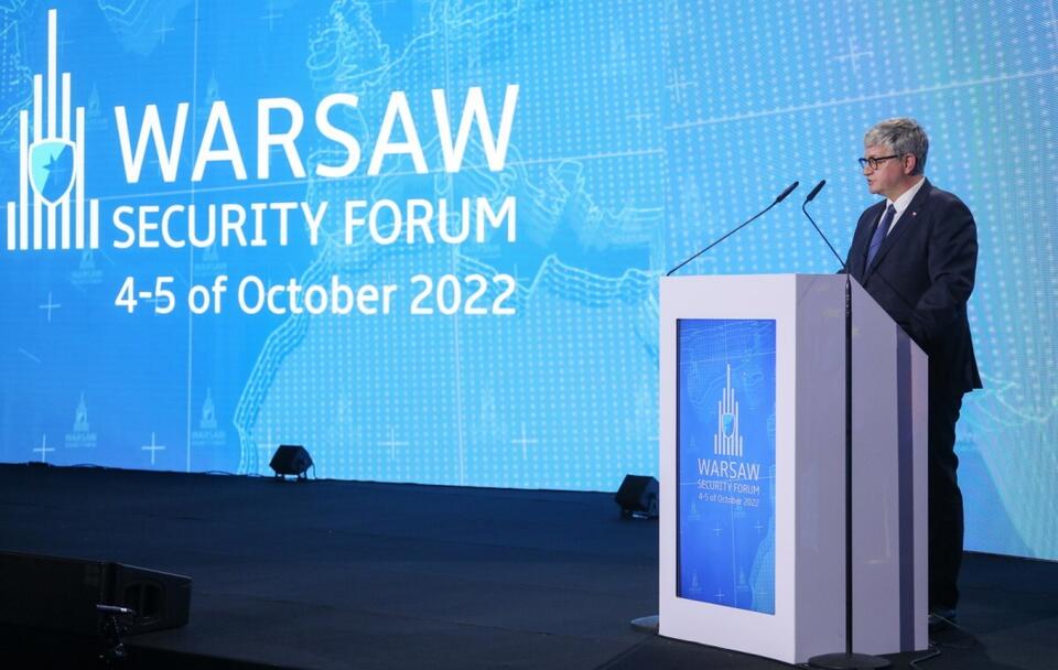 Szef Biura Bezpieczeństwa Narodowego Paweł Soloch podczas Warsaw Security Forum / autor: PAP/Paweł Supernak