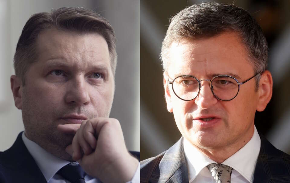 Przemysław Czarnek, Dmytro Kułeba / autor: Fratria/PAP/EPA/OLIVIER HOSLET