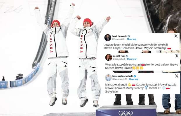 Politycy złożyli gratulacje Tomasiakowi i Wąskowi. / autor: EPA/FILIP SINGER Dostawca: PAP/EPA.