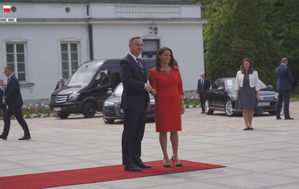 Andrzej Duda, Katalin Novak  / autor: screenshoot: Youtube/W Pałacu Prezydenckim