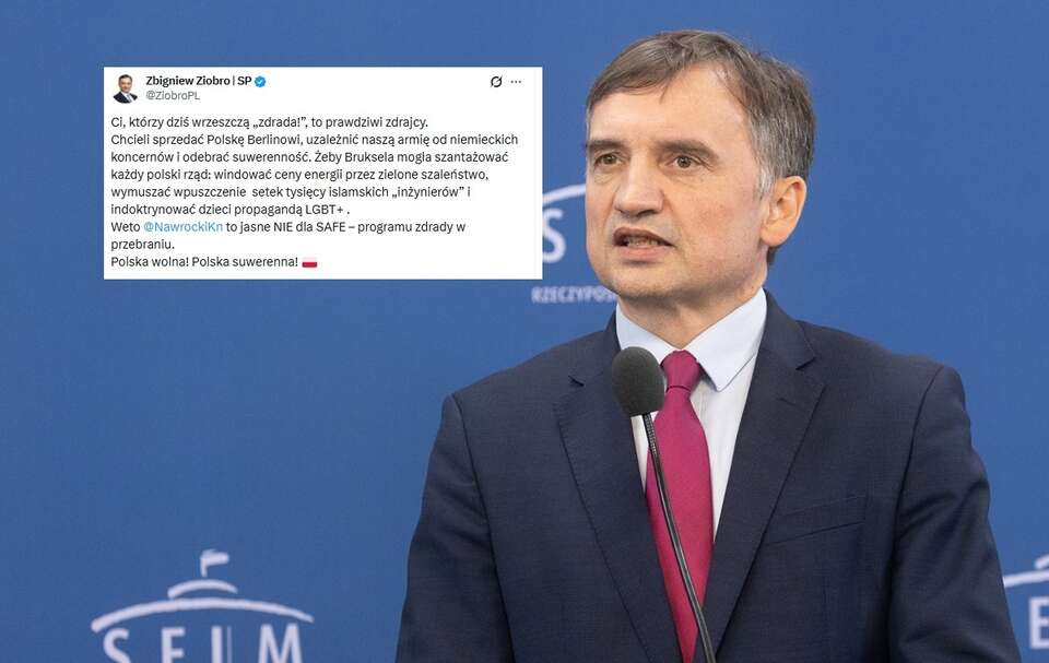 Zbigniew Ziobro (na zdjęciu) skrytykował program SAFE / autor: Fratria/X