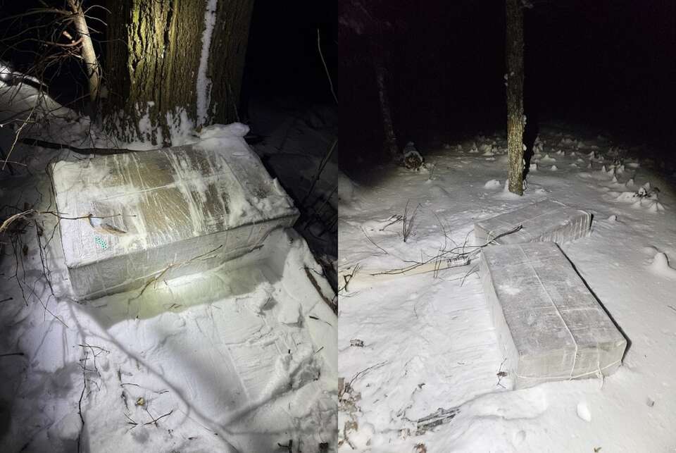 Minionej nocy na teren Polski wleciały balony przemytnicze zawierające pakunki z papierosami bez akcyzy.  Straż Graniczna opublikowała zdjęcia / autor:  Straż Graniczna