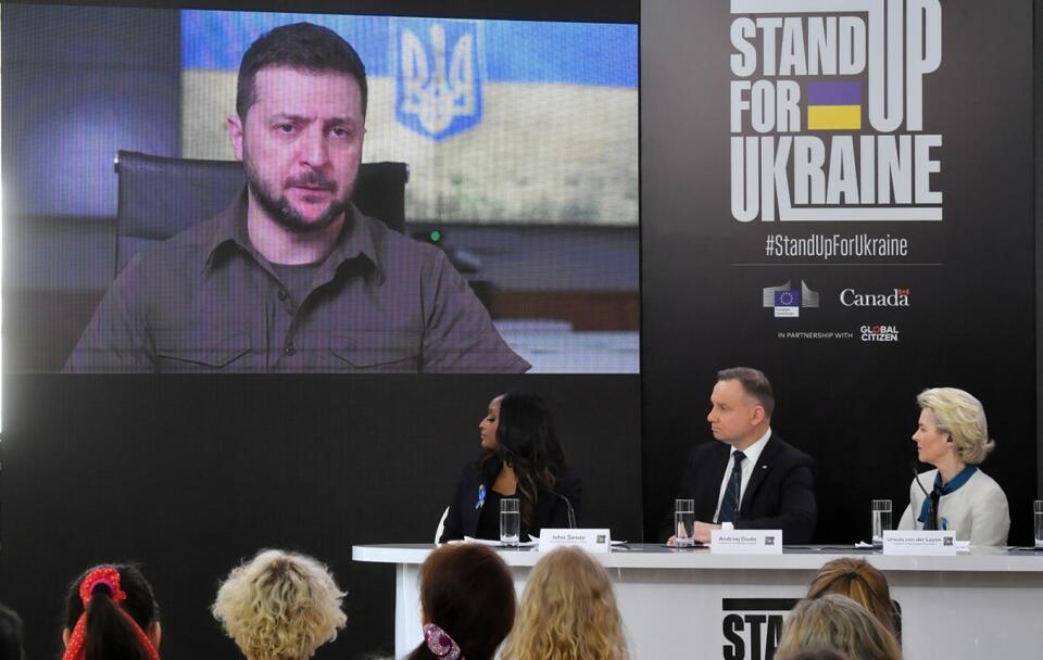 "Stand Up For Ukraine". Co mówili prezydenci Duda i Zełenski? / autor: PAP/Piotr Nowak