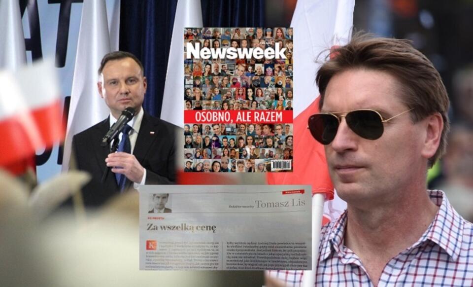 Prezydent Andrzej Duda; okładka Newsweeka; Tomasz Lis / autor: Fratria/M.Czutko; Newsweek