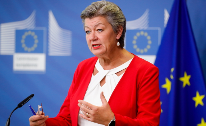 Ylva Johansson, komisarz UE ds. wewnętrznych. / autor: PAP/EPA/STEPHANIE LECOCQ / POOL