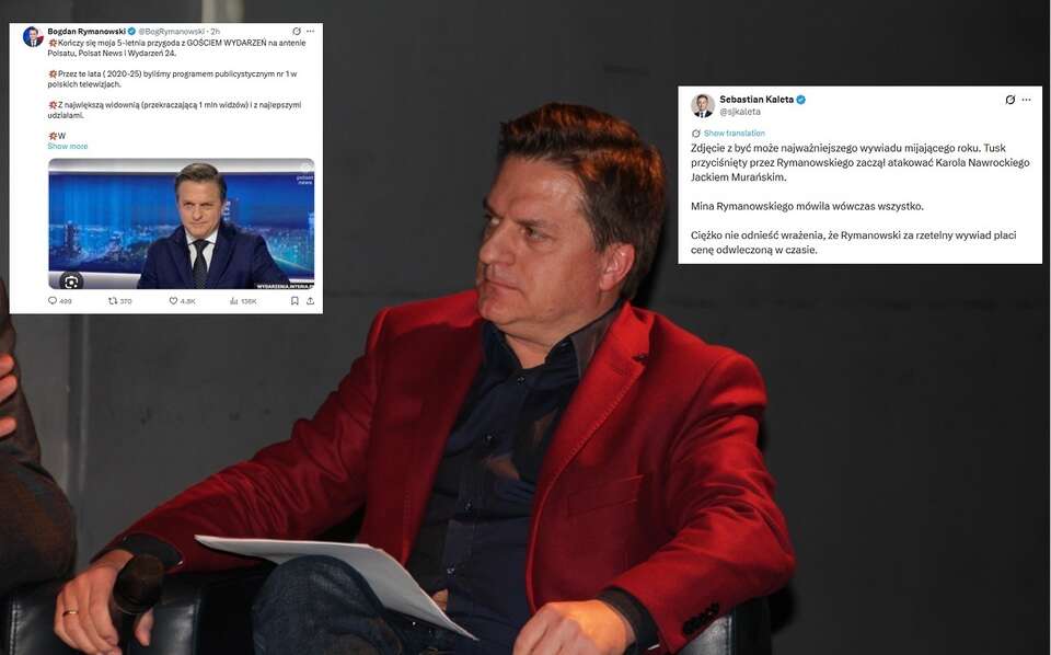 Bogdan Rymanowski poinformował, że po 5 latach żegna się z programem "Gość Wydarzeń" w Polsat News. Na zdjęciu: Rymanowski podczas promocji ksiazki Piotra Semki "My, reakcja", 5 listopada 2015 roku  / autor: Fratria