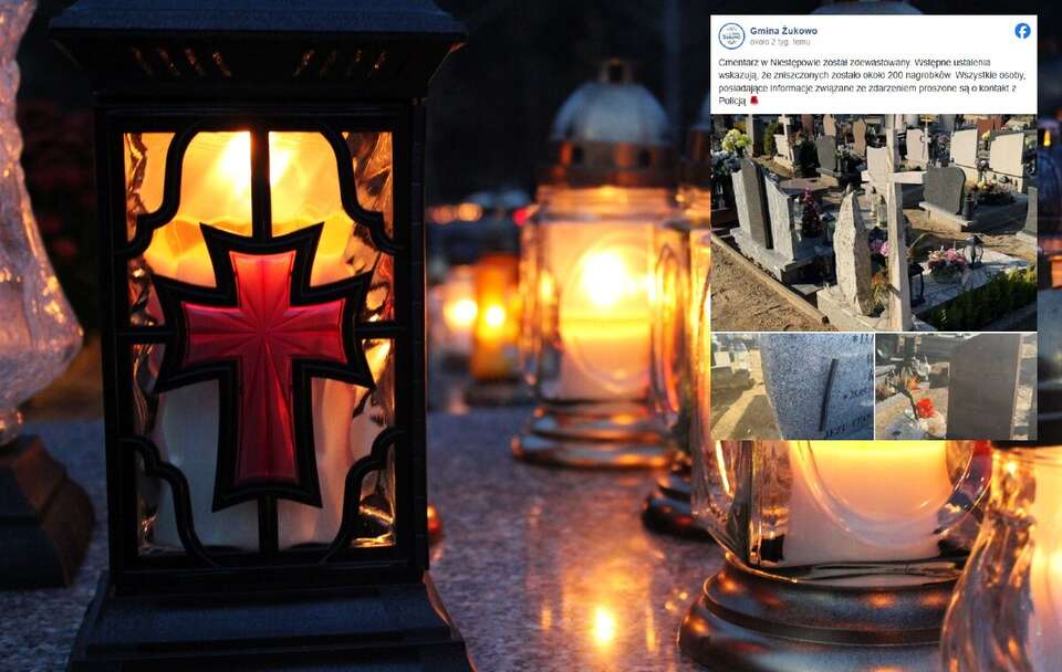 W tle znicze; Zdjęcie ilustracyjne / autor: Fratria, Facebook/Gmina Żukowo