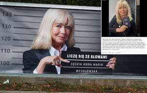 Plakat jednego z programów z Anną Marią Wesołowską, 2019 r. / autor: Fratria/FB: annamariawesolowska.sedzia