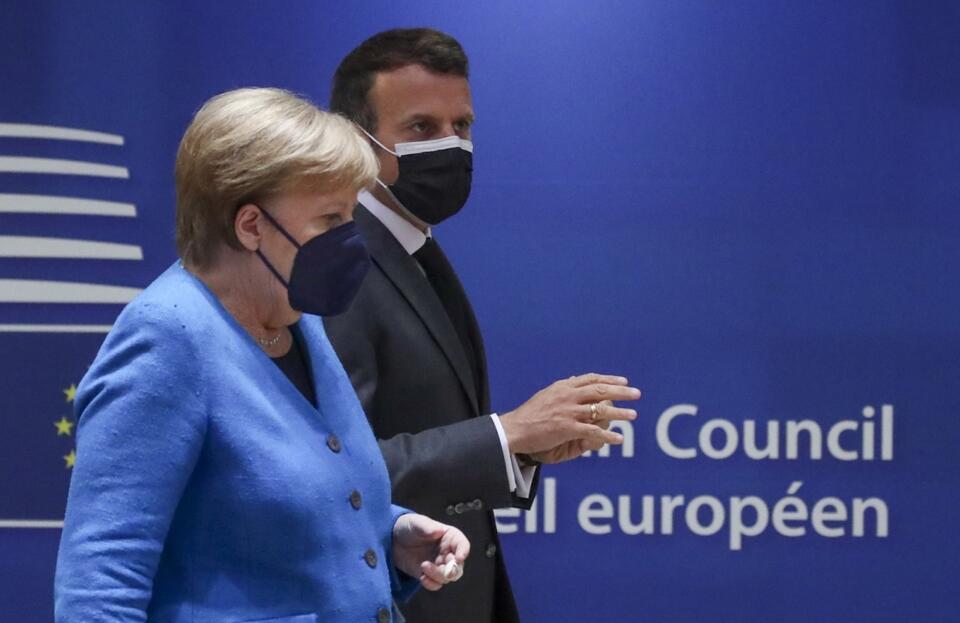 Angela Merkel i Emmanuel Macron / autor: EPA/PAP