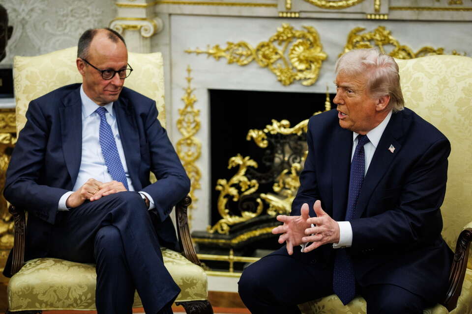 Friedrich Merz (z lewej) i Donald Trump / autor: PAP/EPA