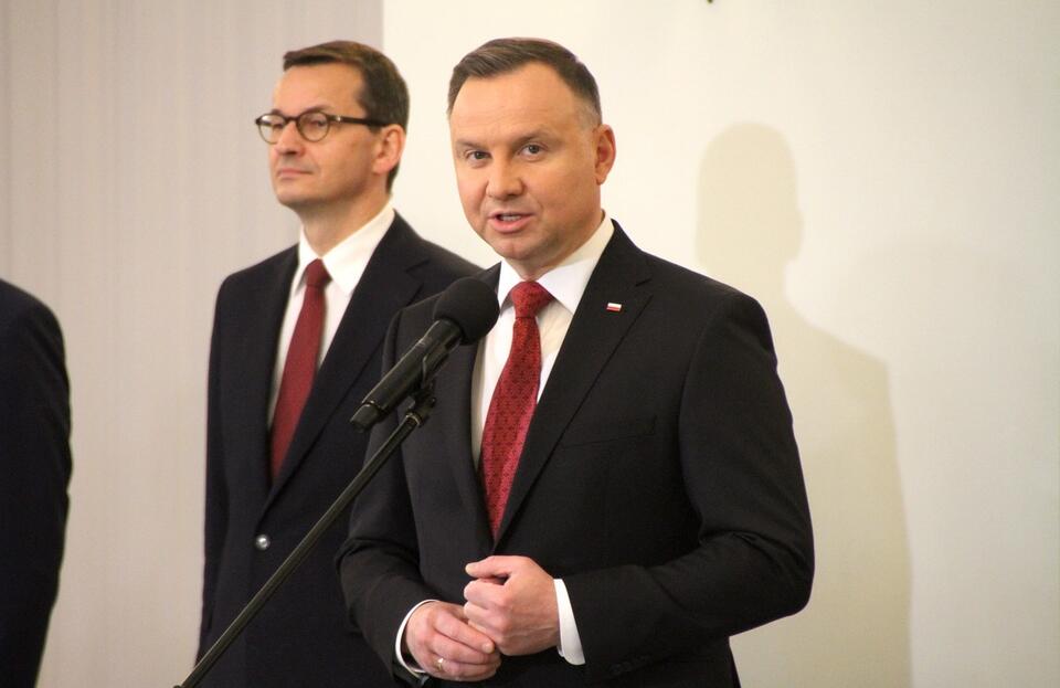 Prezydent Andrzej Duda i premier Mateusz Morawiecki / autor: Fratria
