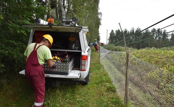 Ekipa Energa Operator usuwa skutki awarii w okolicach Dziemian / autor: fot. materiały prasowe