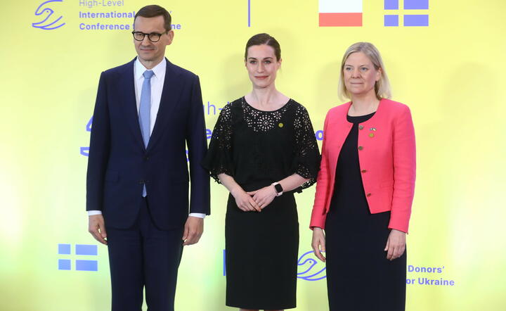 Polski premier Mateusz Morawiecki, premier Finlandii Sanna Marin i premier Szwecji Magdalena Andersson / autor: fotoserwis PAP