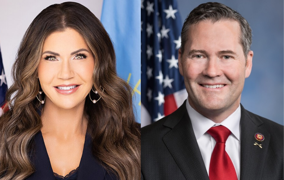 Kristi Noem i Mike Waltz / autor: Office of the Governor, South Dakota/CC/Wikimedia Commons/https://creativecommons.org/licenses/by/4.0; wikimedia commons/ https://twitter.com/RepWaltz/Public Domain