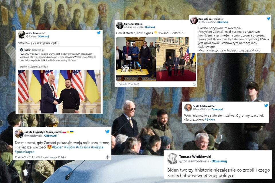 Prezydent USA Joe Biden i prezydent Ukrainy Wołodymyr Zełenski w Kijowie / autor: PAP/Vladyslav Musiienko; Twitter