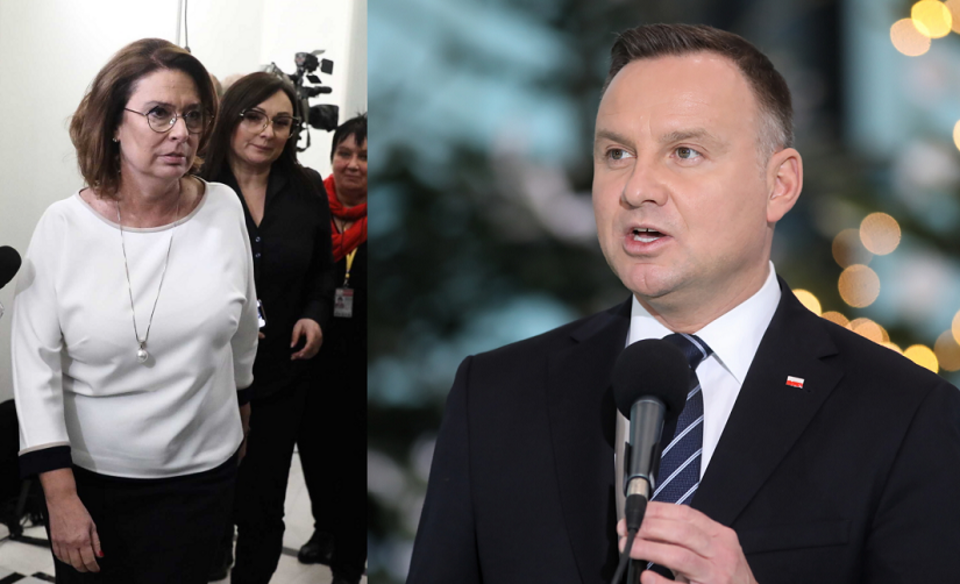 Małgorzata Kidawa-Błońska i Prezydent Andrzej Duda / autor: PAP/Tomasz Gzell/Leszek Szymański