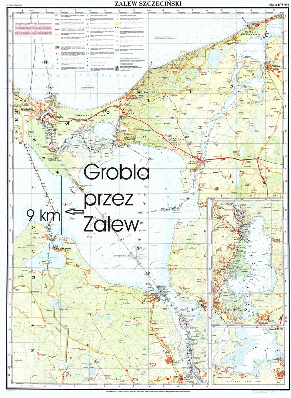 najkrótsze połączenie Świnoujścia z Polską kontynentalną - Grobla przez Zalew