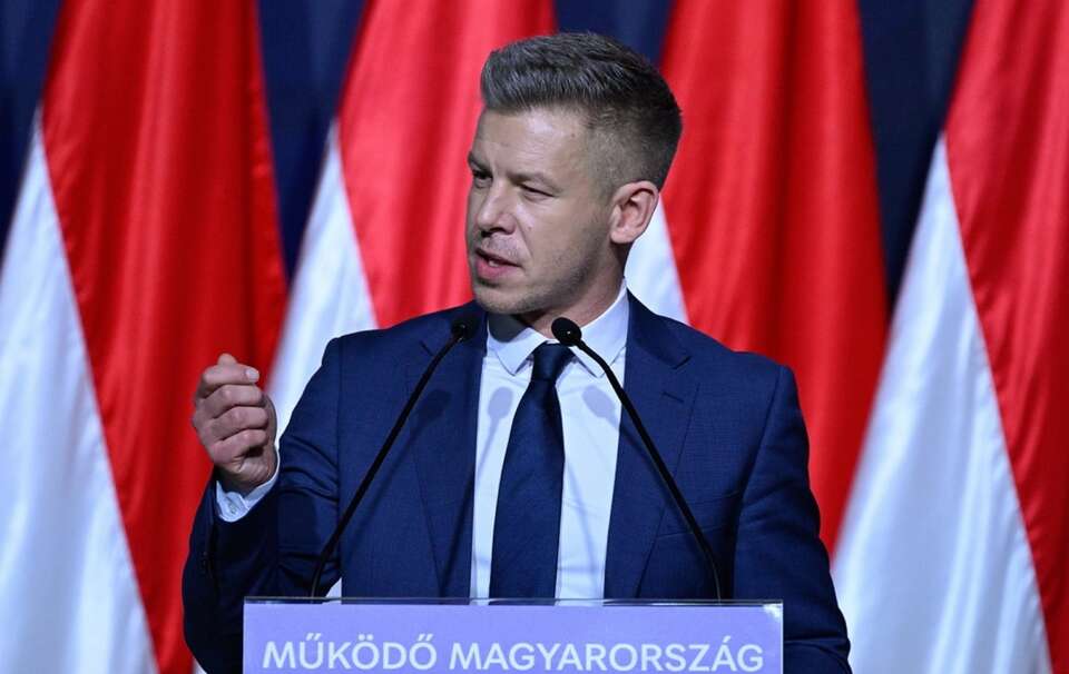 Konferencja prasowa Petera Magyara / autor: PAP/EPA/Szilard Koszticsak