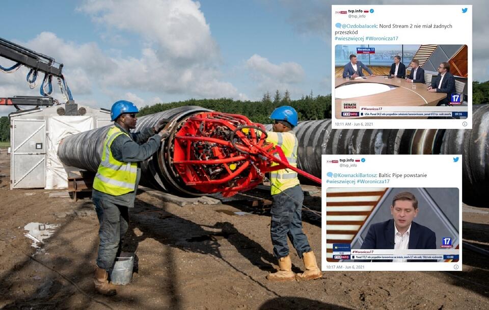 Budowa Baltic Pipe, screeny z TVP Info / autor: Materiały prasowe Baltic Pipe/Energinet, Twitter/tvp_info
