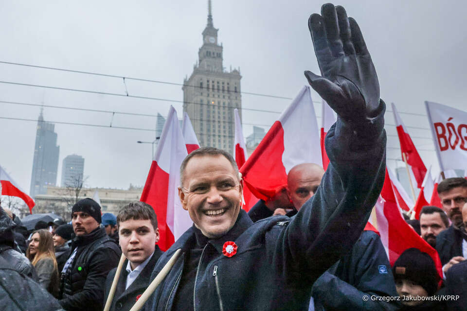 Prezydent Karol Nawrocki podczas Marszu Niepodległości / autor: KPRP