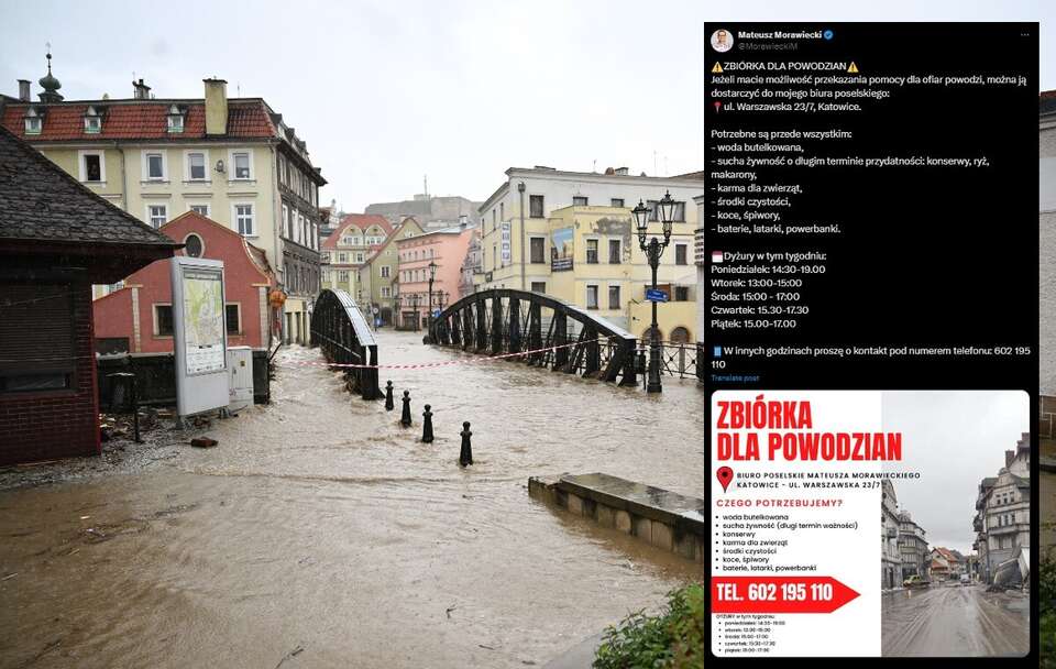 Mateusz Morawiecki zachęca do zbiórki dla powodzian! / autor: PAP/Maciej Kulczyński/X