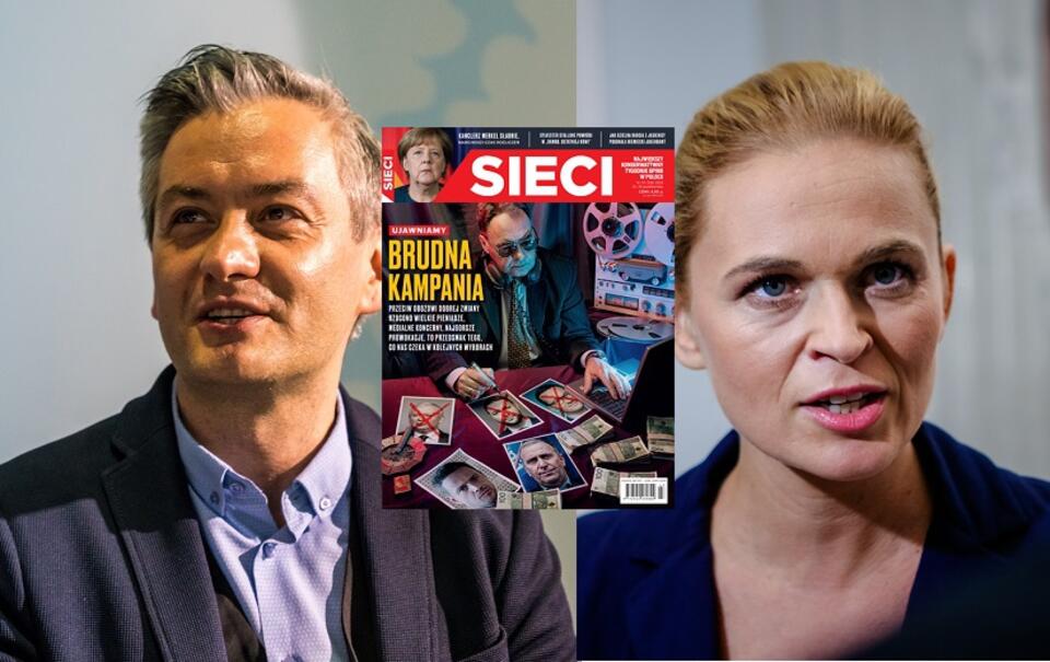 Robert Biedroń; okładka tygodnika Sieci; Barbara Nowacka / autor: Fratria