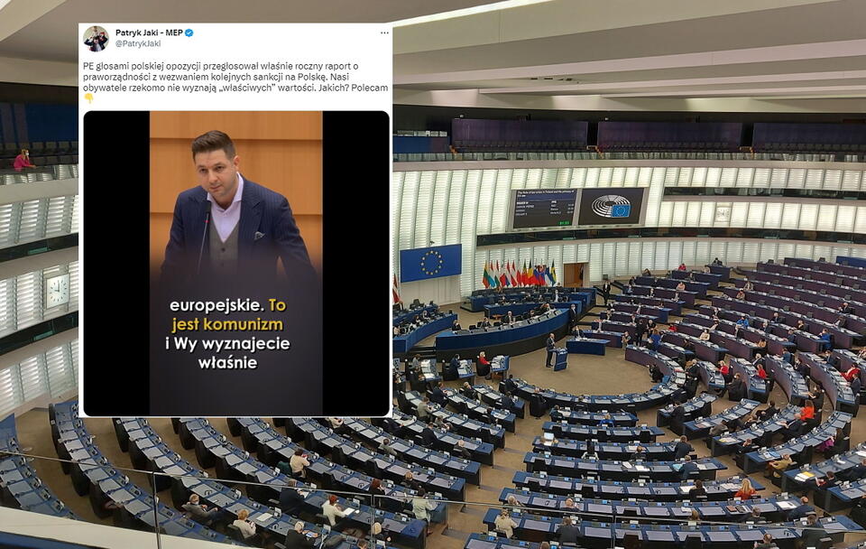 Patryk Jaki w Parlamencie Europejskim / autor: Fratria/Twitter