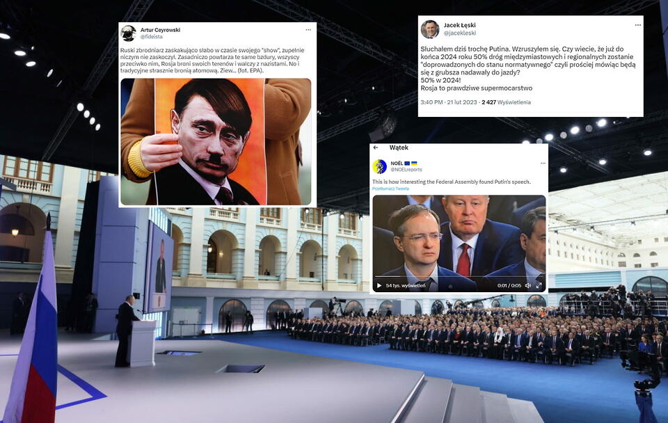 Reakcje na przemówienie Putina / autor: PAP/EPA/MIKHAIL METZEL/SPUTNIK/KREMLIN POOL/Twitter