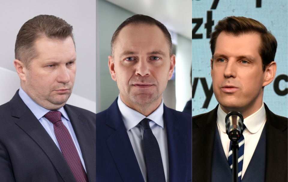 Przemysław Czarnek, Karol Nawrocki i Tobiasz Bocheński / autor: Fratria/PAP/Leszek Szymański