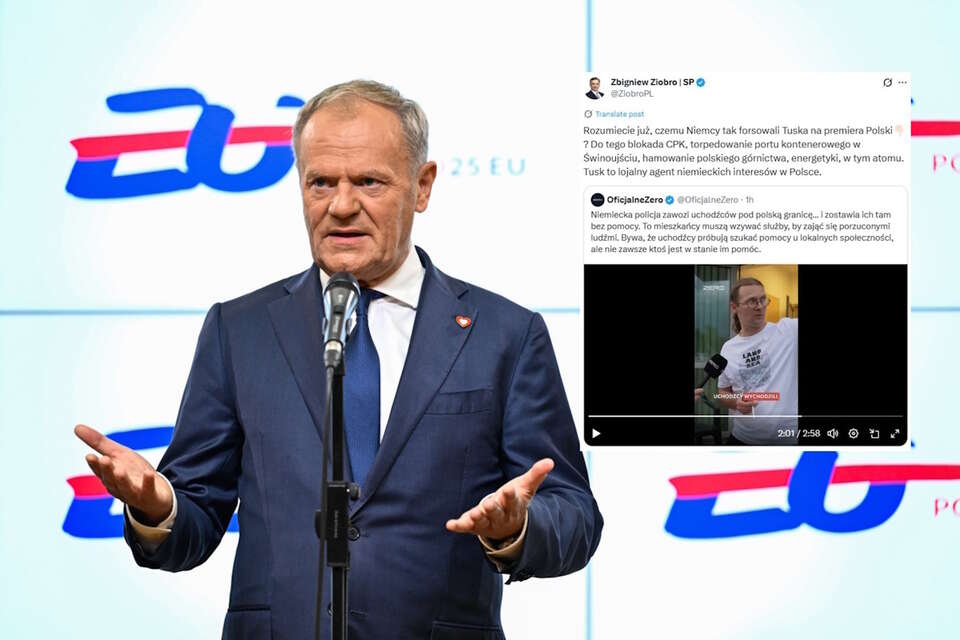 Donald Tusk / autor: PAP-Wiktor Dąbrowski/X-Zbigniew Ziobro, screen