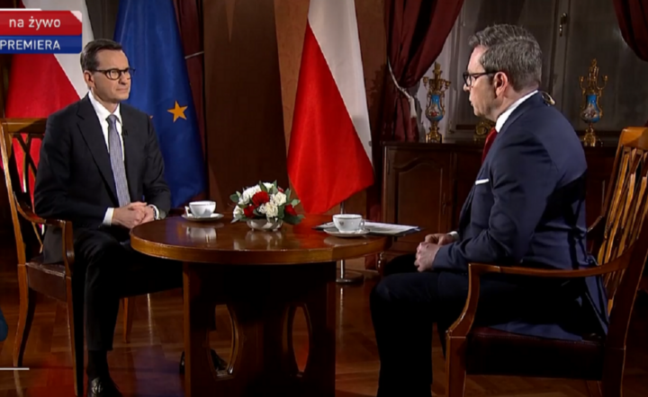 Mateusz Morawiecki podczas rozmowy a TVP Info / autor: Materiały prasowe