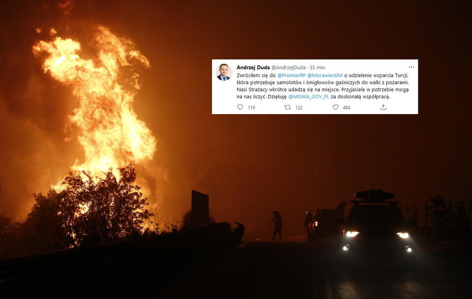 Pożar / autor: PAP/EPA/Twitter