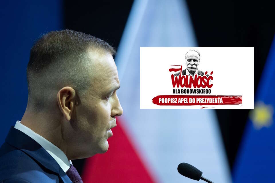 Na zdjęciu prezydent Karol Nawrocki w Przemyślu oraz wpis z podpiszapel.org (screen) / autor: Fratria/podpiszapel.org (screen)