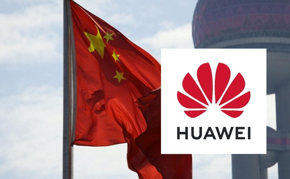 Flaga Chin; logo firmy Huawei / autor: Pixabay/Facebook: Huawei Mobile