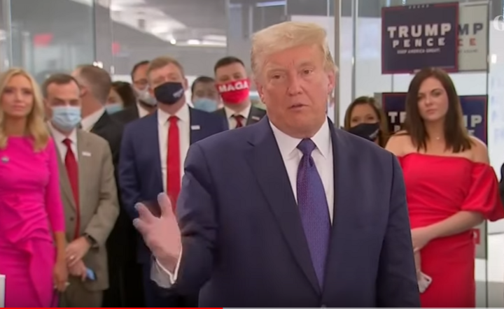Prezydent Donald Trump w Arlington, Wirginia, w dniu wyborów w 2020 r. / autor: Youtube