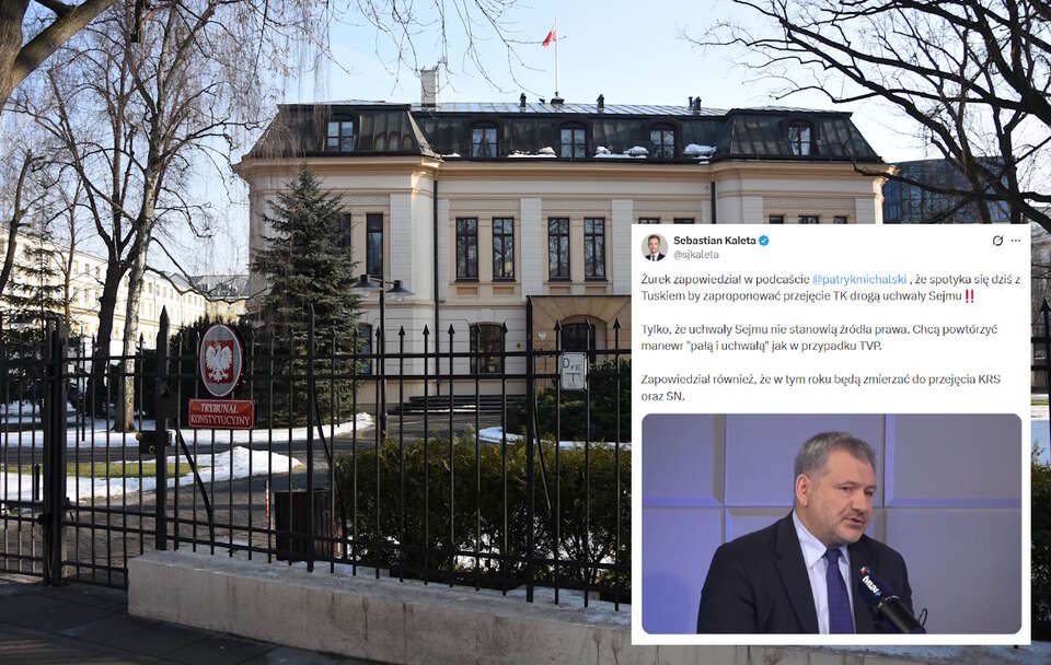 Min. Waldemar Żurek powiedział, że przydałaby mu się uchwała Sejmu, aby mógł podjąć pewne kroki względem Trybunału Konstytucyjnego (na zdjęciu)  / autor: Fratria/X