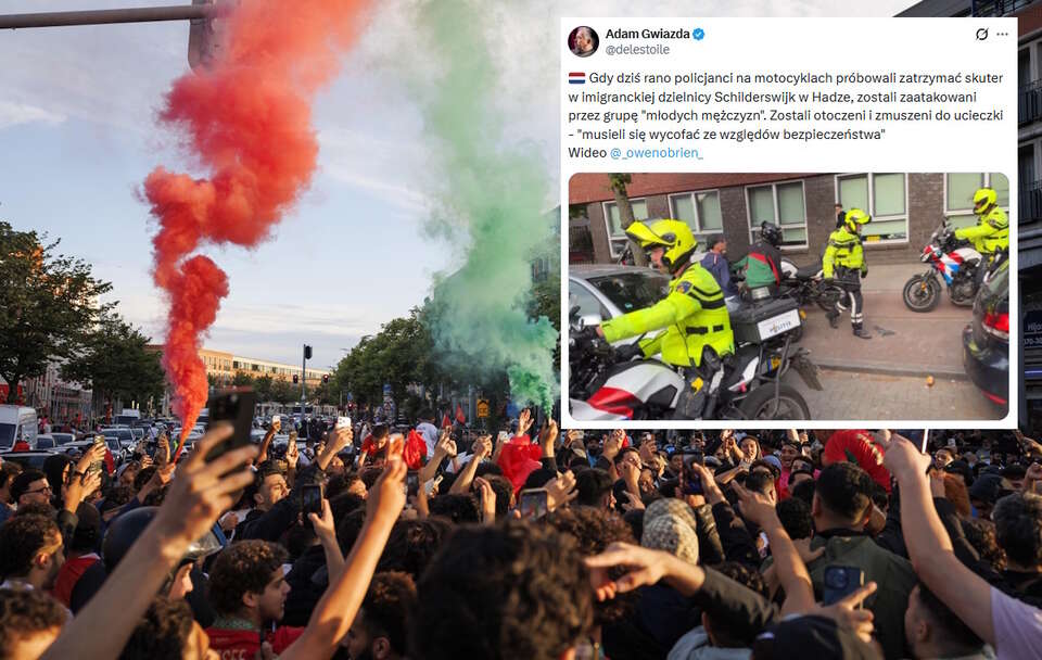 Brutalna szarża migrantów w Hadze. Policja uciekła