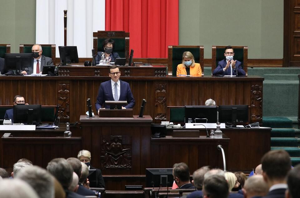 Premier Mateusz Morawiecki w Sejmie / autor: Twitter/KPRM