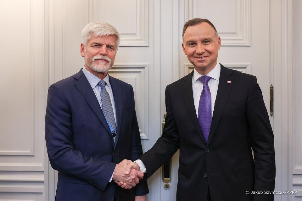 Prezydent Andrzej Duda spotkał się w sobotę w Monachium z prezydentem elektem Czech Peterem Pavlem / autor: Jakub Szymczuk/KPRP (Twitter/Kancelaria Prezydenta)