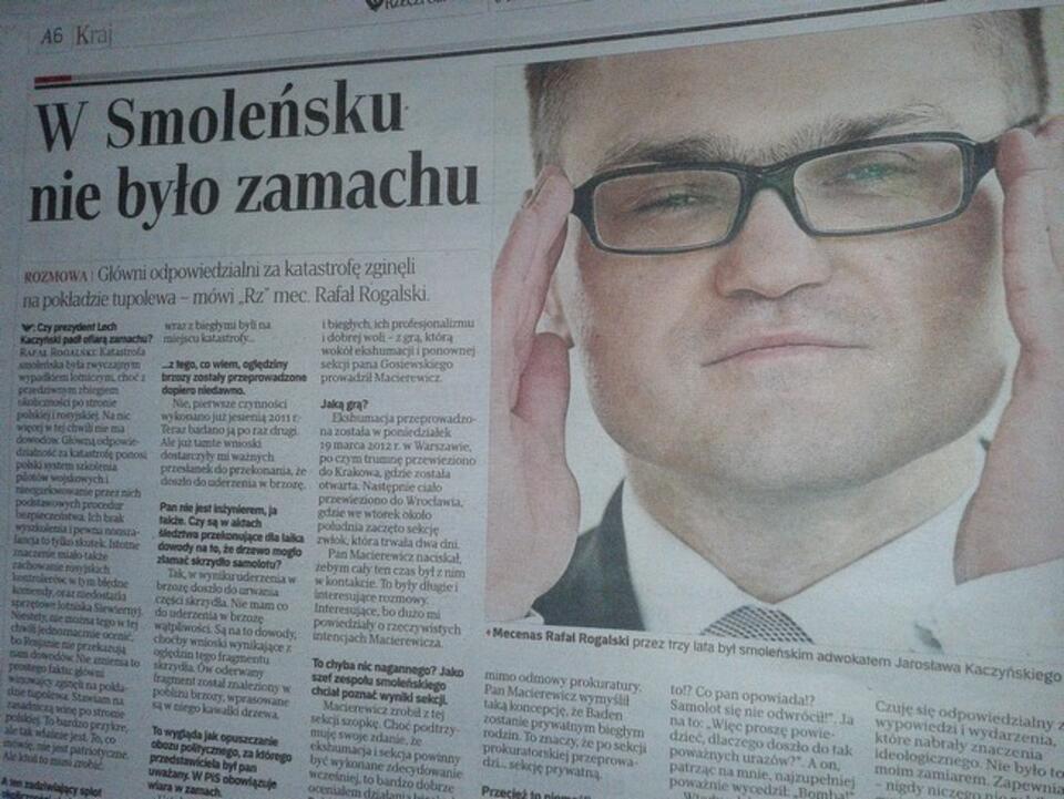 To ten wywiad zapoczatkował falę krytyki wobec Rogalskiego, m.in. ze strony NRA. Fot. wPolityce.pl