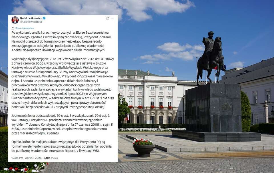 Pałac Prezydencki - zdj. ilustracyjne / autor: Fratria