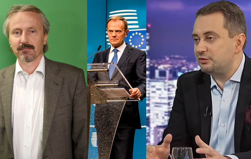 Prof. Rafał Chwedoruk/Donald Tusk/Dr hab. Bartłomiej Biskup / autor: Fratria/Screen/wPolsce.pl
