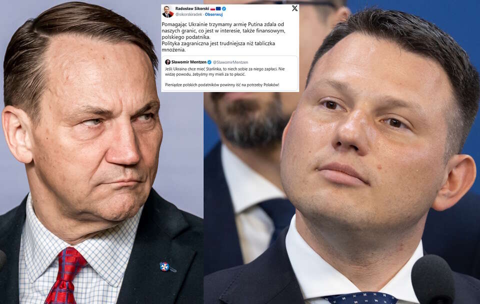 Radosław Sikorski, Sławomir Mentzen  / autor: Fratria/X