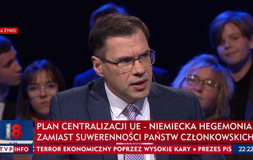 Michał Karnowski w studiu programu "Strefa starcia" / autor: wPolityce.pl/TVP Info (screenshot)
