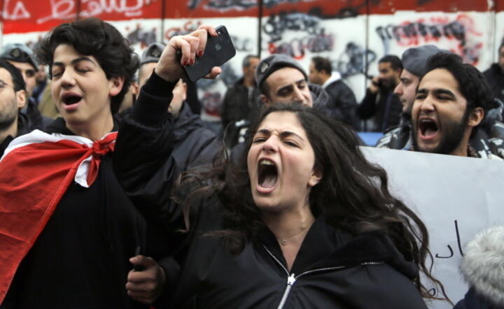Protesty Libijczyków w Bejrucie / autor: PAP/EPA