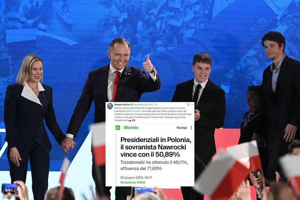 Wicepremier Włoch Salvini do Nawrockiego: Dobrej pracy, Panie Prezydencie / autor: PAP-Marcin Obara/X-Matteo Salvini, screen