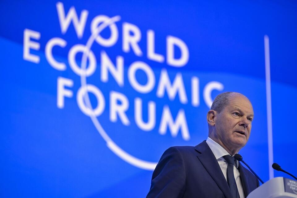 Kanclerz Niemiec Olaf Scholz w Davos / autor: PAP/EPA
