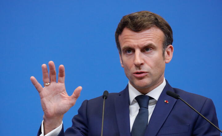 prezydent Francji Emmanuel Macron / autor: PAP/EPA/STEPHANIE LECOCQ