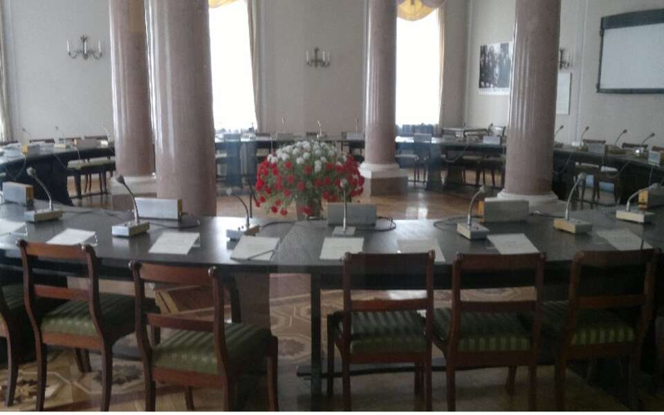 Okrągły Stół wystawiany w Pałacu Prezydenckim przez Bronisława Komorowskiego. Fot. wPolityce.pl