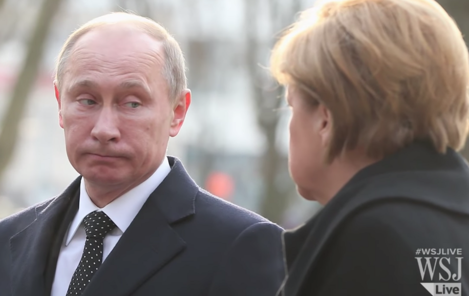 Putin i Merkel / autor: Youtube / Wall Street Journal
